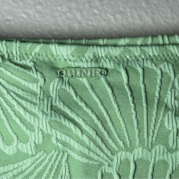 NEW PINK Victoria’s Secret green high waist textured bikini swim bottoms size M - Picture 6 of 7